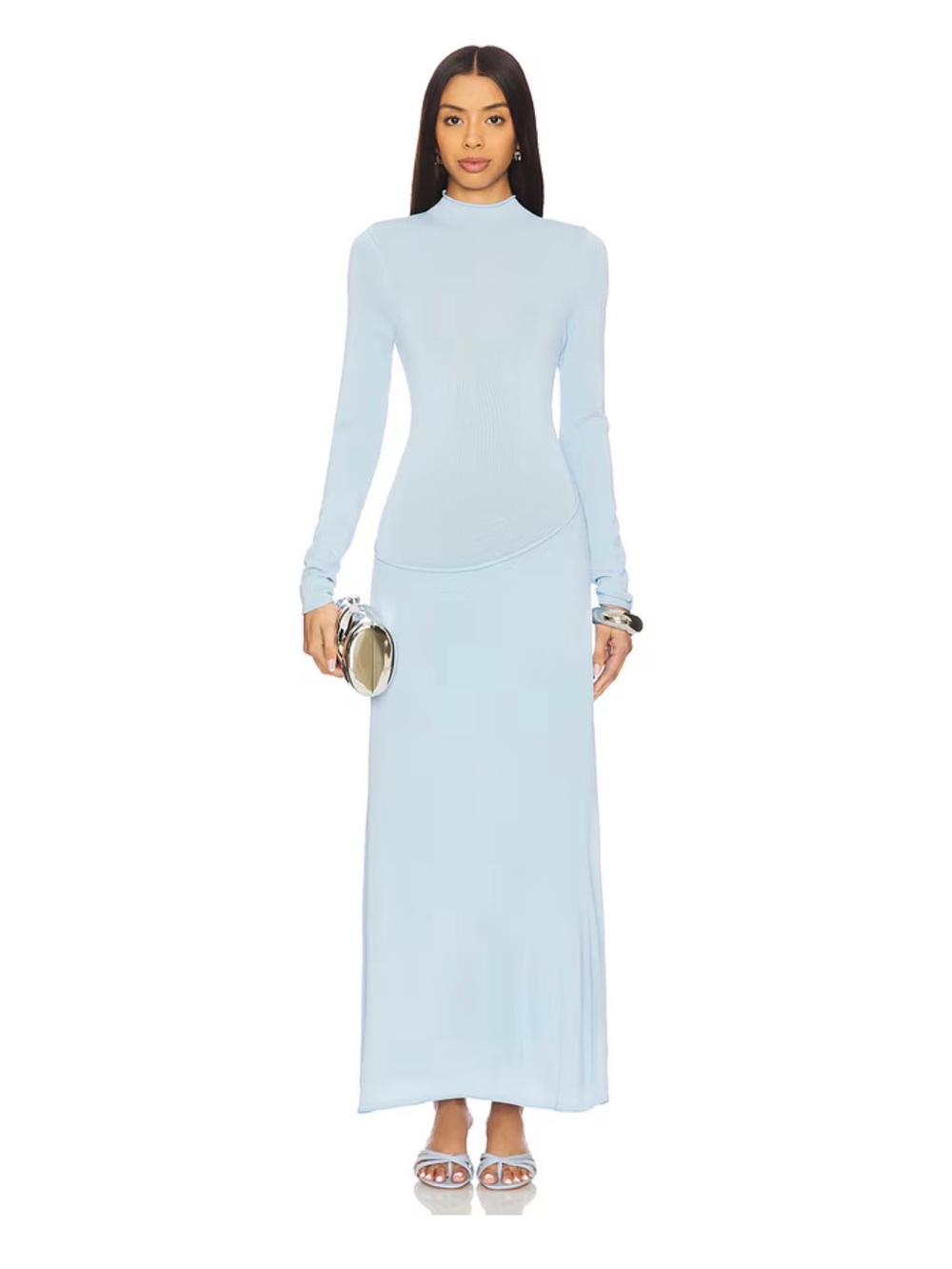 Lioness Resolution Baby Blue Long Sleeve Maxi Dress - Large